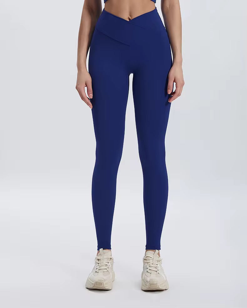 woman in blue leggings