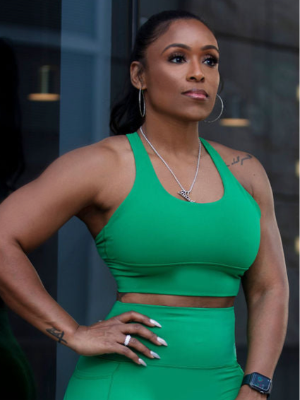 Cross Back Bra Green