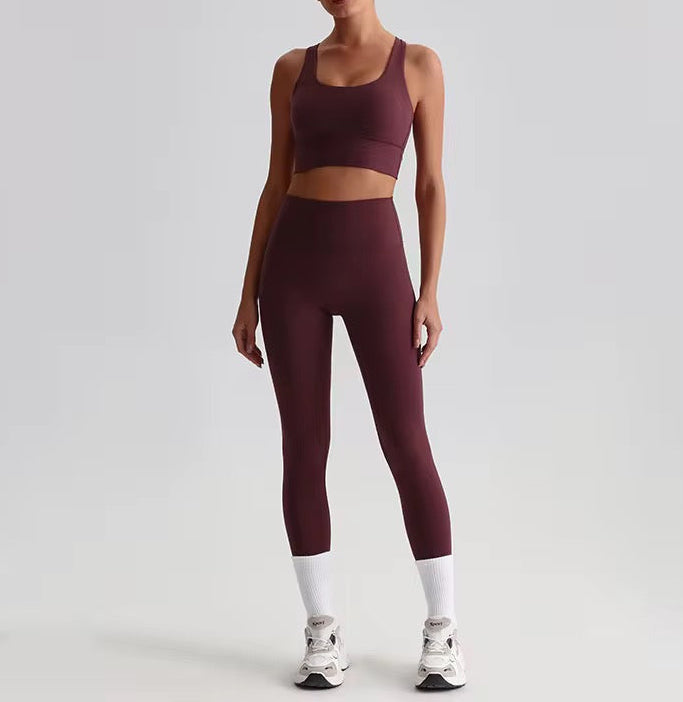 High Waist Leggings “Mahogany “